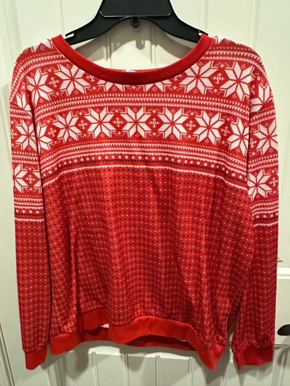 Jordan Red & White Fair Isle Crewneck Sweater